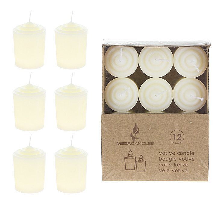Ivory Paraffin Flameless Votive Candle Set of 12