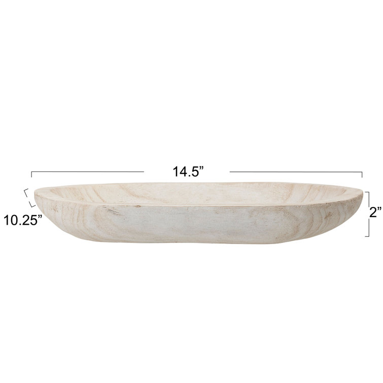 Ismenia Oval Light Brown Handcrafted Wood Decorative Bowl