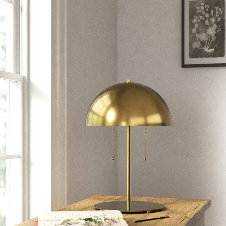 Gold Steel Table Lamp with Pull Chain Switch