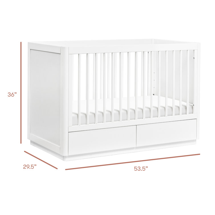 White Pine 3-in-1 Convertible Storage Crib with Toddler Bed Kit