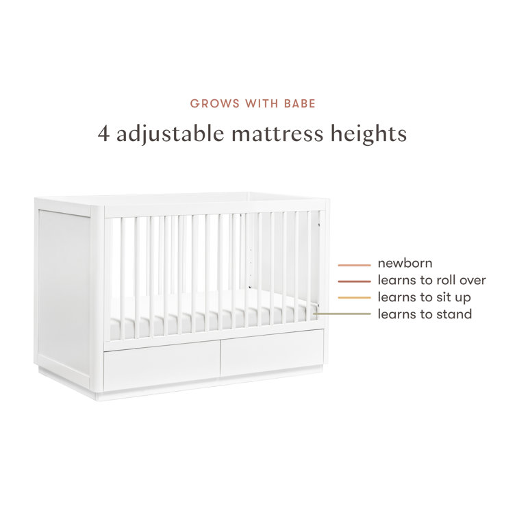 White Pine 3-in-1 Convertible Storage Crib with Toddler Bed Kit