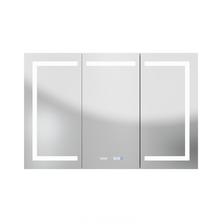 48'' x 32'' Silver Aluminum LED Medicine Cabinet with Mirror