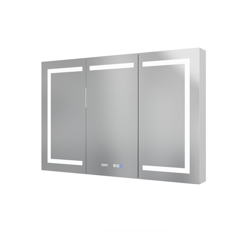 48'' x 32'' Silver Aluminum LED Medicine Cabinet with Mirror