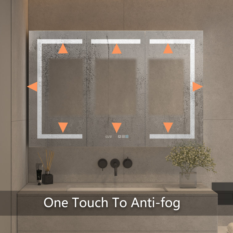 48'' x 32'' Silver Aluminum LED Medicine Cabinet with Mirror