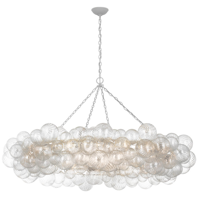 Talia Plaster White and Clear Glass 16-Light Chandelier