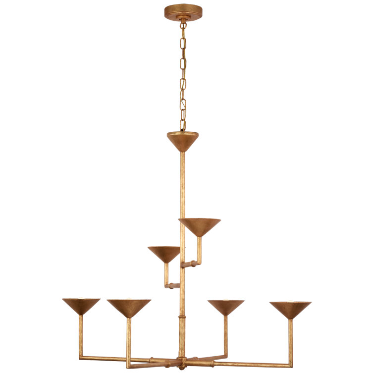 Eleanor Antique Gold Leaf 6-Light Metal Chandelier
