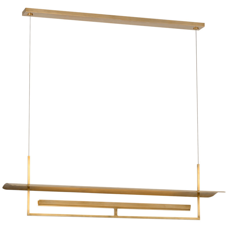 Hand Rubbed Antique Brass LED Linear Chandelier