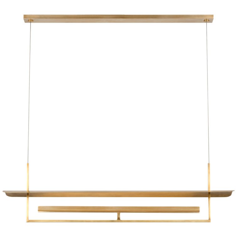Hand Rubbed Antique Brass LED Linear Chandelier