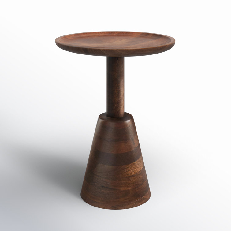 Neville Round Dark Brown Mango Wood End Table