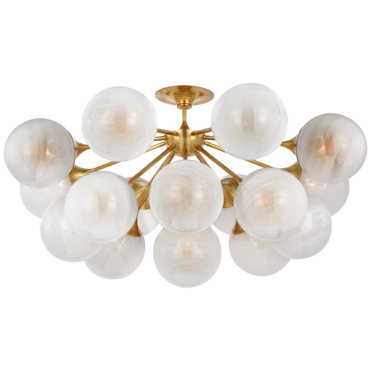 Cristol 17-Light Hand-Rubbed Antique Brass Globe LED Flush Mount