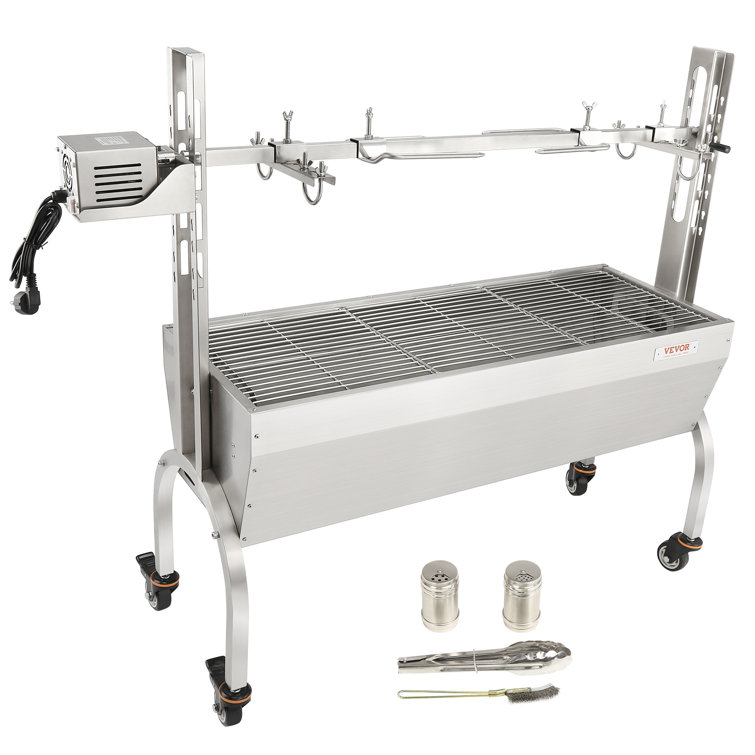 VEVOR 46" Stainless Steel Rotisserie Grill with Adjustable Height
