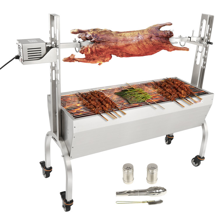 VEVOR 46" Stainless Steel Rotisserie Grill with Adjustable Height