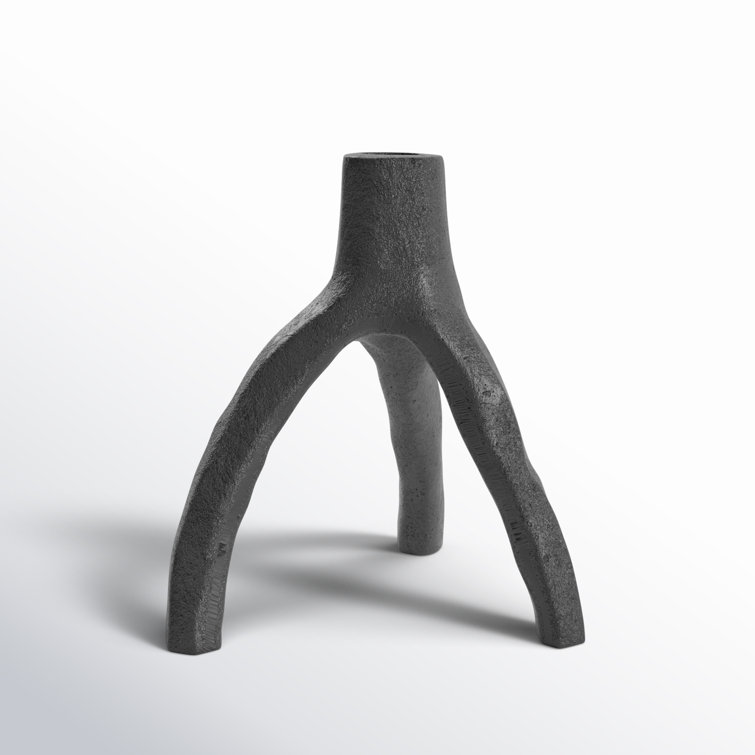 Black Iron Tripod Tabletop Taper Candlestick