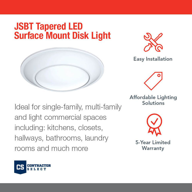 White Aluminum Round LED Flush Mount Light