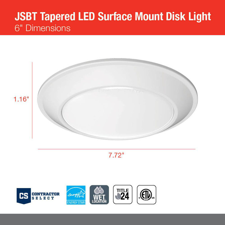 White Aluminum Round LED Flush Mount Light