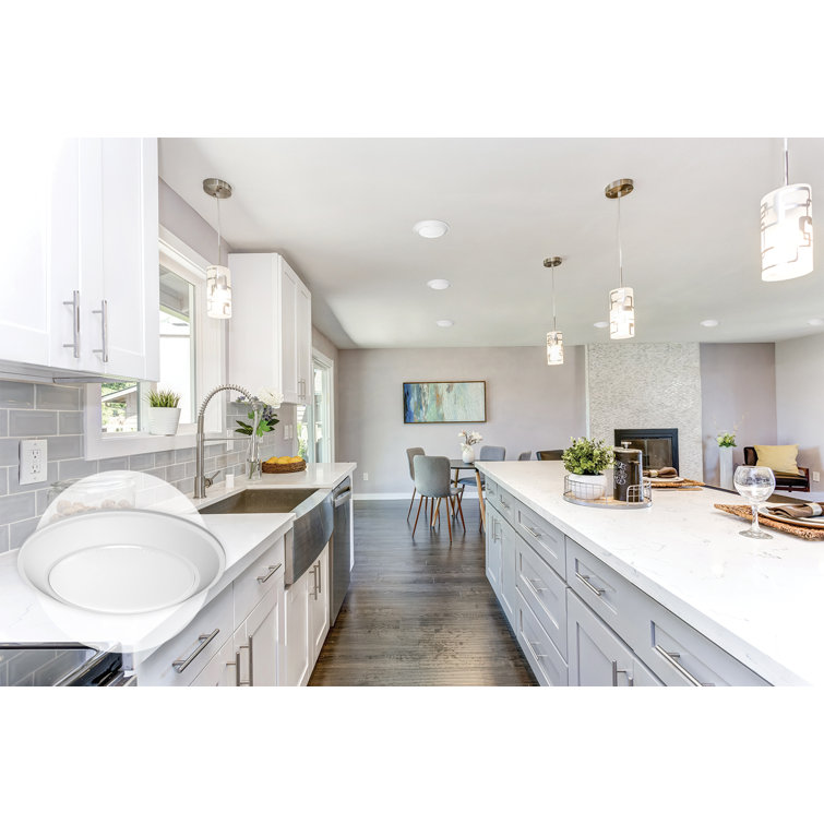 White Aluminum Round LED Flush Mount Light