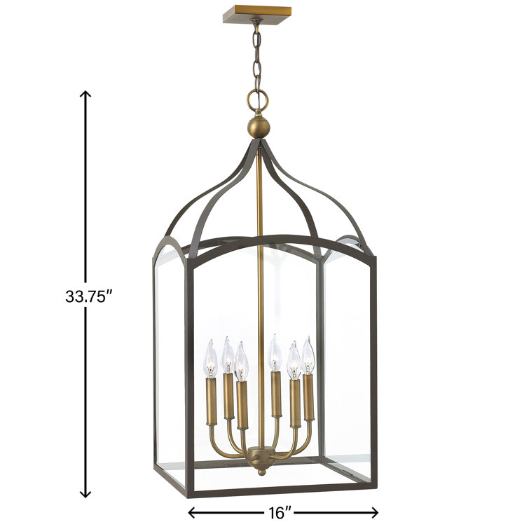 Clarendon Bronze 6-Light LED Pendant with Clear Glass