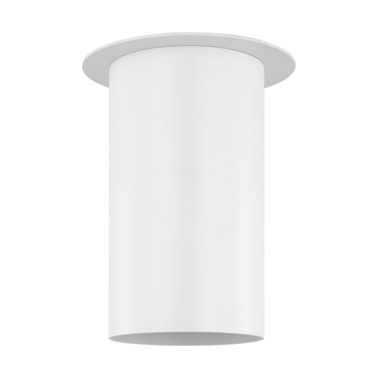Matte White Glass Indoor/Outdoor Drum Flush Mount Light