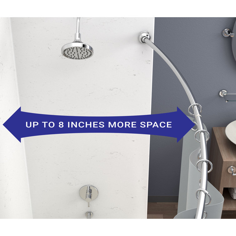 Adjustable Chrome Curved Shower Curtain Rod