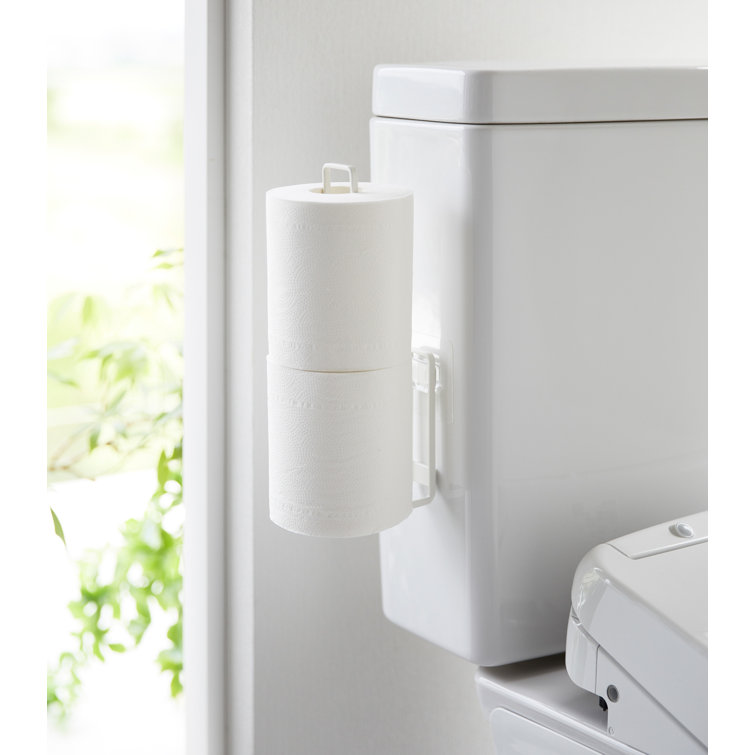 White Steel Traceless Adhesive Toilet Paper Holder