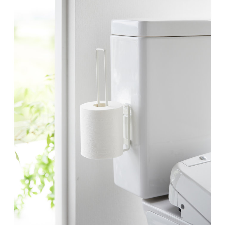 White Steel Traceless Adhesive Toilet Paper Holder