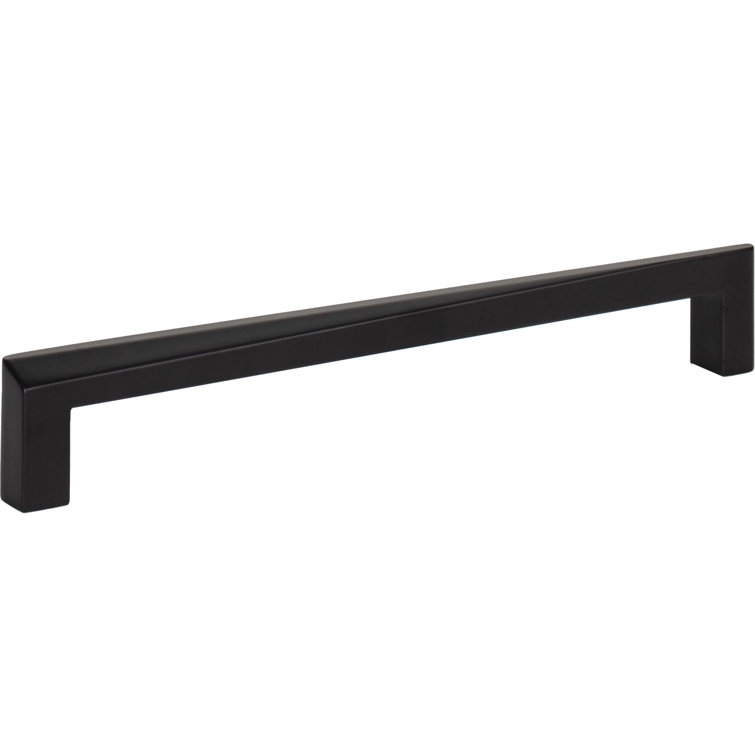 Matte Black 8" Contemporary Bar Pull with Mounting Hardware
