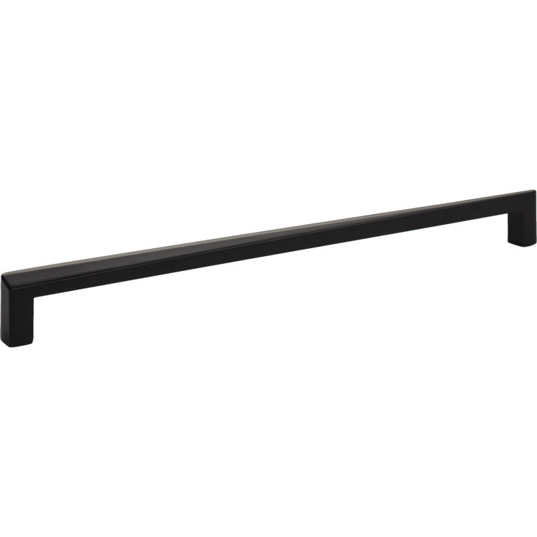 Matte Black 12" Contemporary Bar Pull with Mounting Hardware