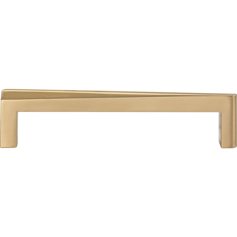 Warm Brass Contemporary Bar Pull with Mounting Hardware