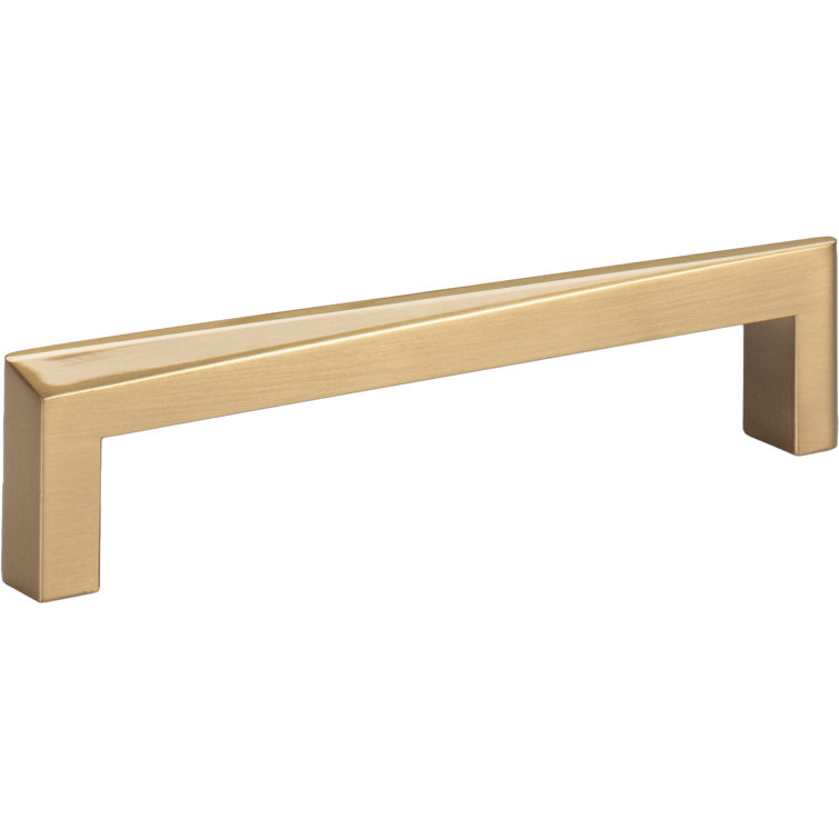 Warm Brass Contemporary Bar Pull with Mounting Hardware