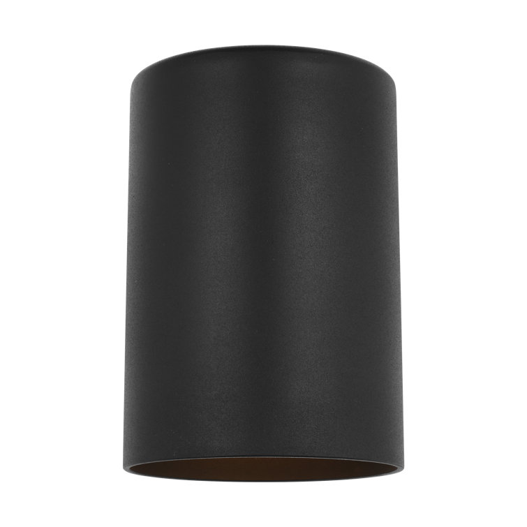Textured Black Cylinder Outdoor Wall Sconce