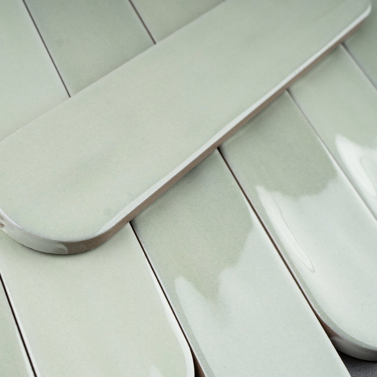 Verde Green Polished Ceramic Subway Wall Tile 2x10