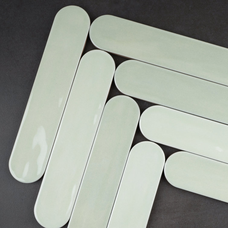 Verde Green Polished Ceramic Subway Wall Tile 2x10