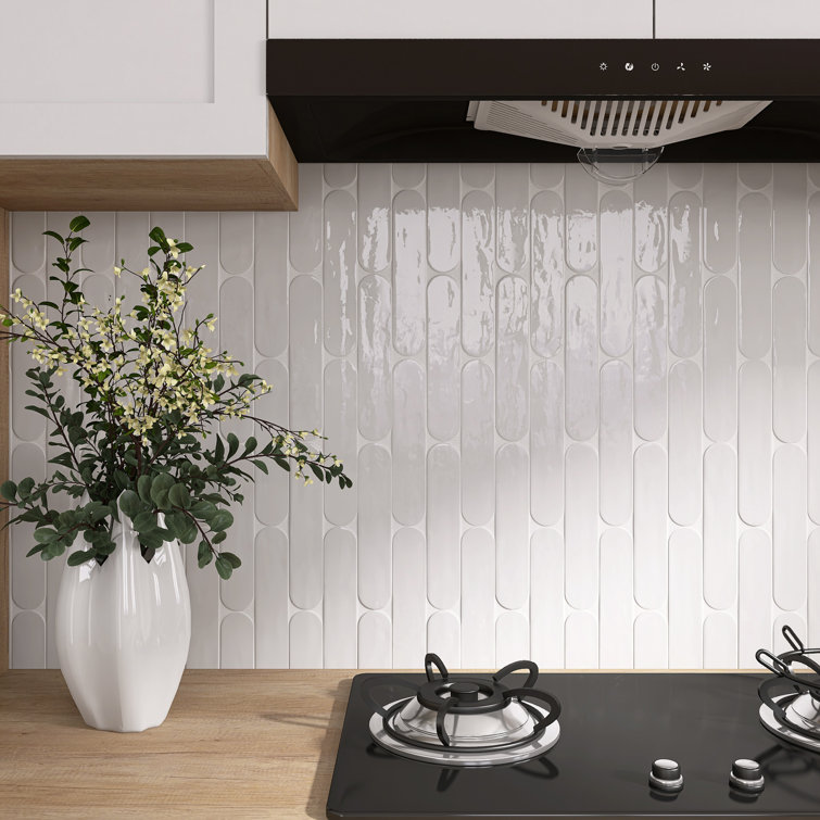 Blanco White Polished Ceramic Subway Wall Tile 2x9