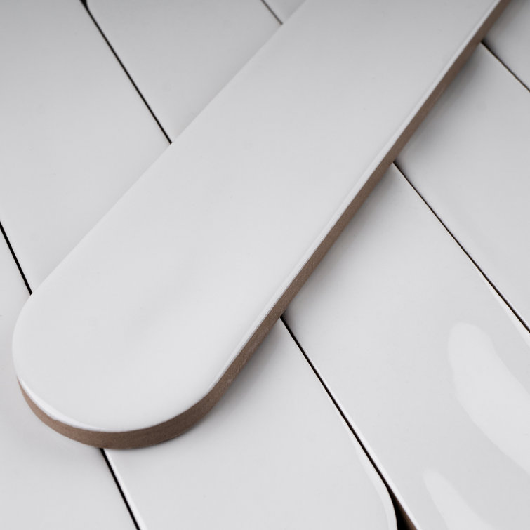 Blanco White Polished Ceramic Subway Wall Tile 2x9