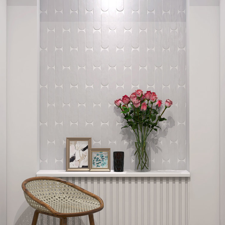 Blanco White Matte Ceramic Subway Wall Tile 2x9