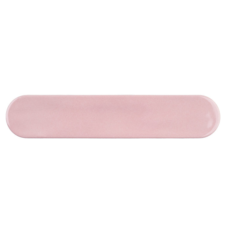 Rosa Pink Polished Ceramic Subway Wall Tile 2x9