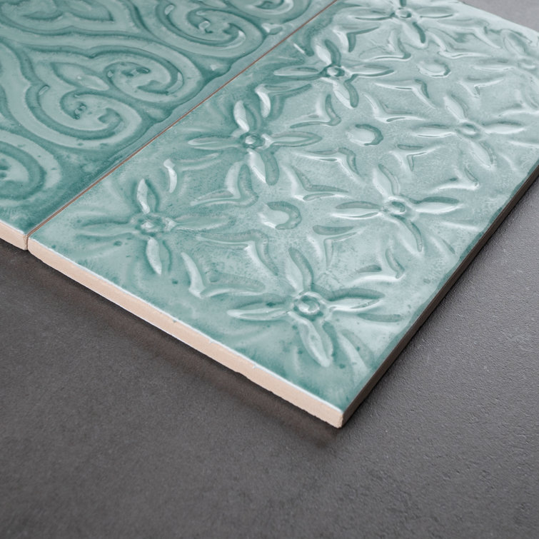 Mar Green Polished Ceramic Subway Wall Tile 5x10