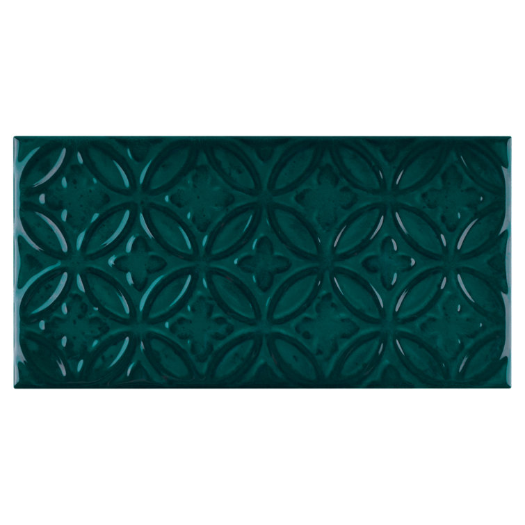 Zafiro Green Polished Ceramic Subway Wall Tile 5x10