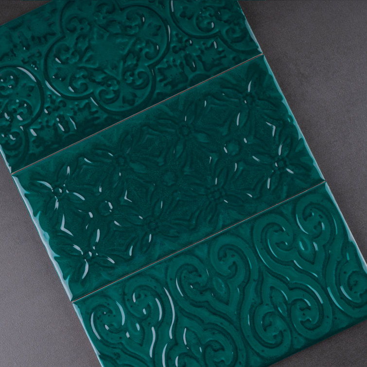 Zafiro Green Polished Ceramic Subway Wall Tile 5x10