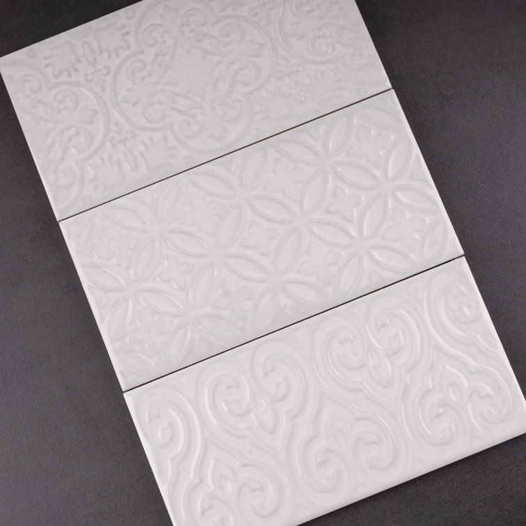 Blanco White Polished Ceramic Subway Wall Tile 5x10