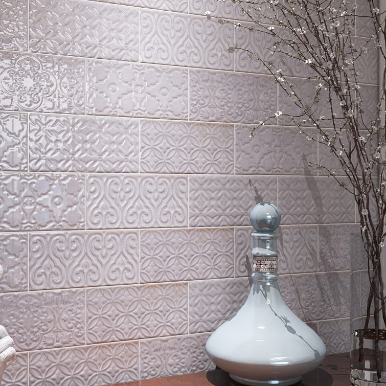 Zurbaran Gris Polished Ceramic Subway Wall Tile Set