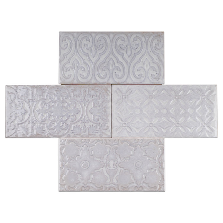 Zurbaran Gris Polished Ceramic Subway Wall Tile Set