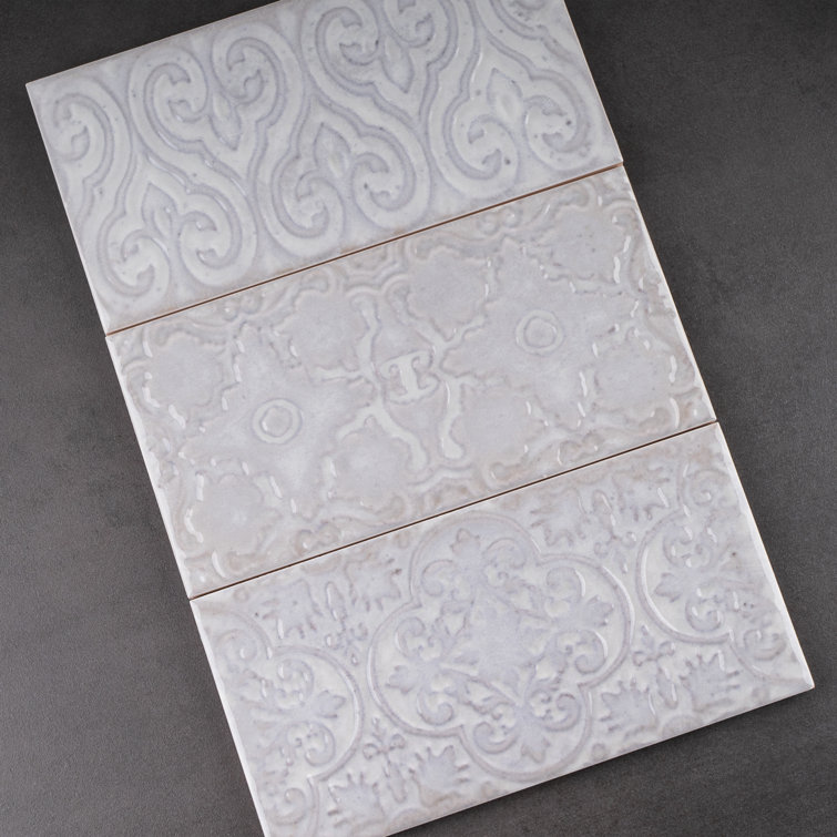 Zurbaran Gris Polished Ceramic Subway Wall Tile Set