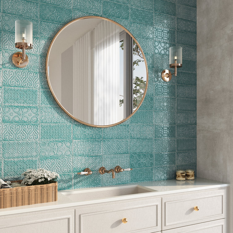 Mar Green Polished Ceramic Subway Wall Tile 5x10