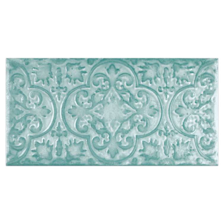 Mar Green Polished Ceramic Subway Wall Tile 5x10