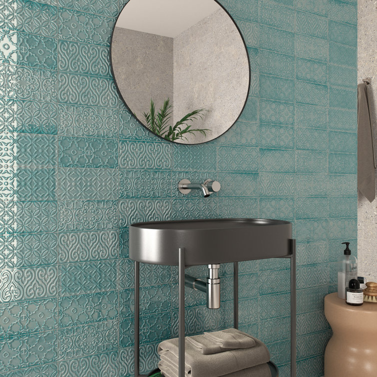 Mar Green Polished Ceramic Subway Wall Tile 5x10