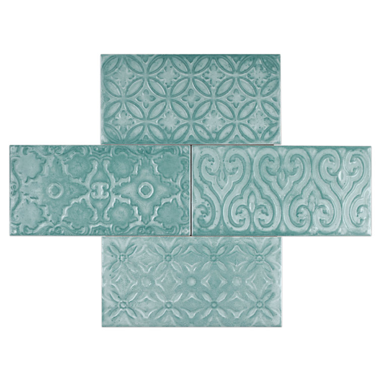 Mar Green Polished Ceramic Subway Wall Tile 5x10
