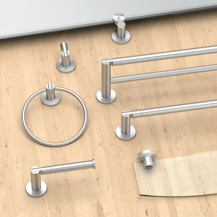 Channel Satin Nickel 24-Inch Double Wall Mounted Towel Bar