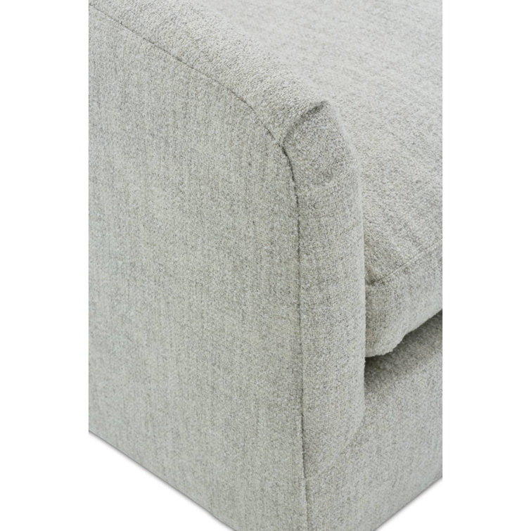 Platinum Polyester Sofa with Latte Legs and Track Arms