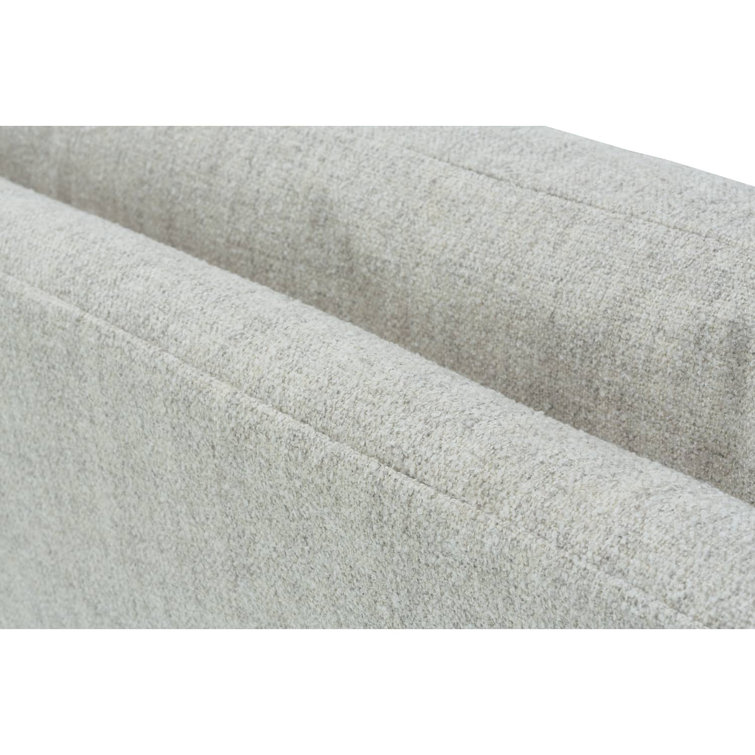 Platinum Polyester Sofa with Latte Legs and Track Arms